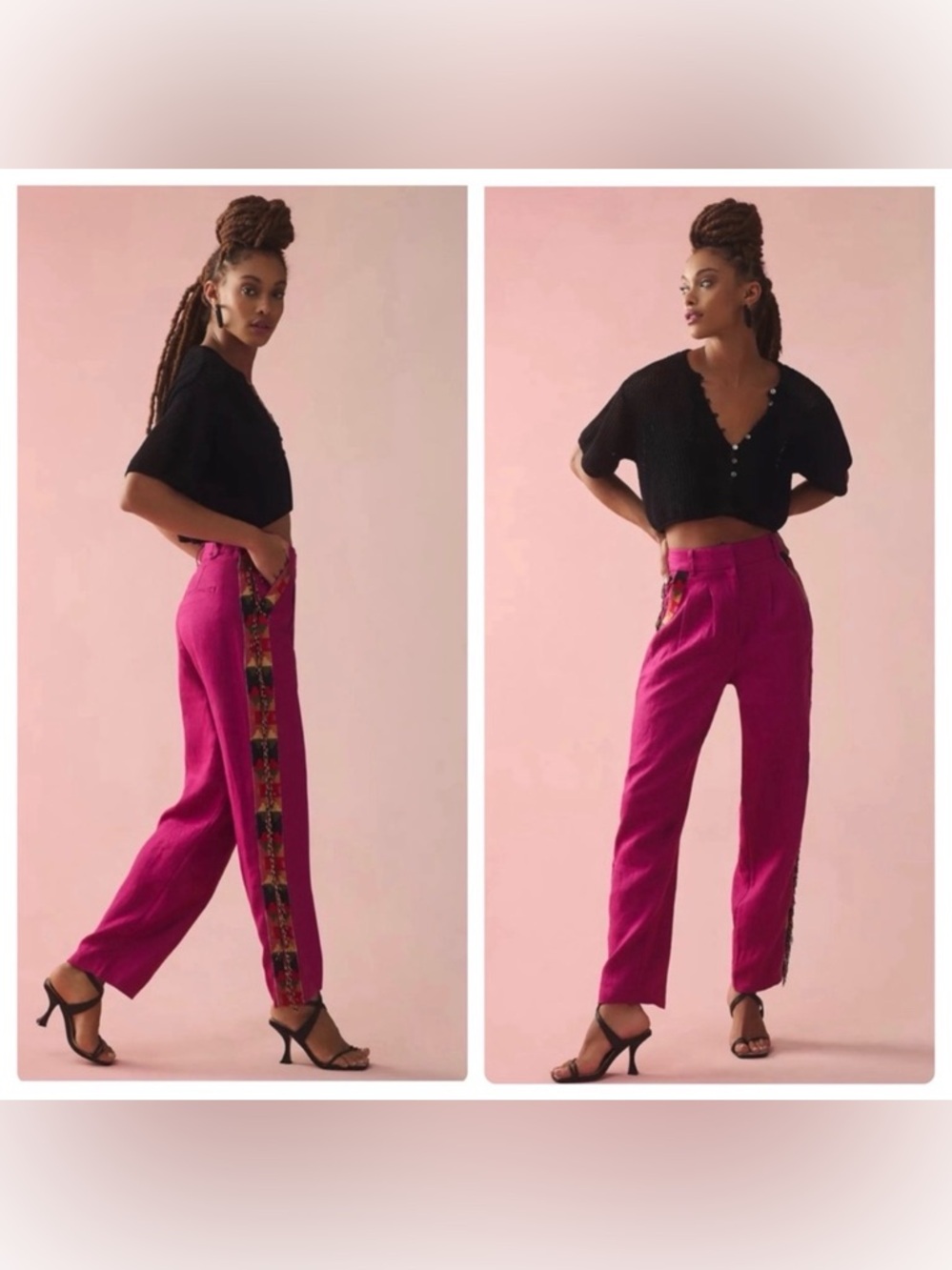FARM Rio Farm Rio Purple/Pink Carrot Pants Size Large